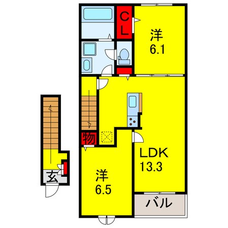 姉ケ崎駅 徒歩18分 2階の物件間取画像